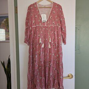 Christy Dawn Paloma Dress Petite M Rose Bouquet Pink Cottagecore Vintage Floral